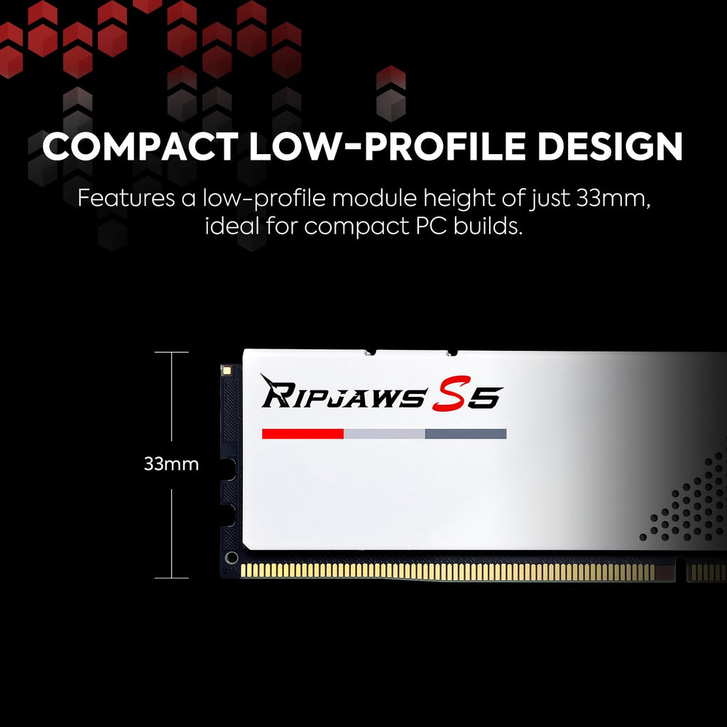 G.Skill RipJaws S5 Series (Intel XMP) 32GB (2x16GB) DDR5 RAM 6000 CL32-38-38-96 1.35V Dual Channel Desktop Memory F5-6000J3238F16GA2-RS5W (Matte White)