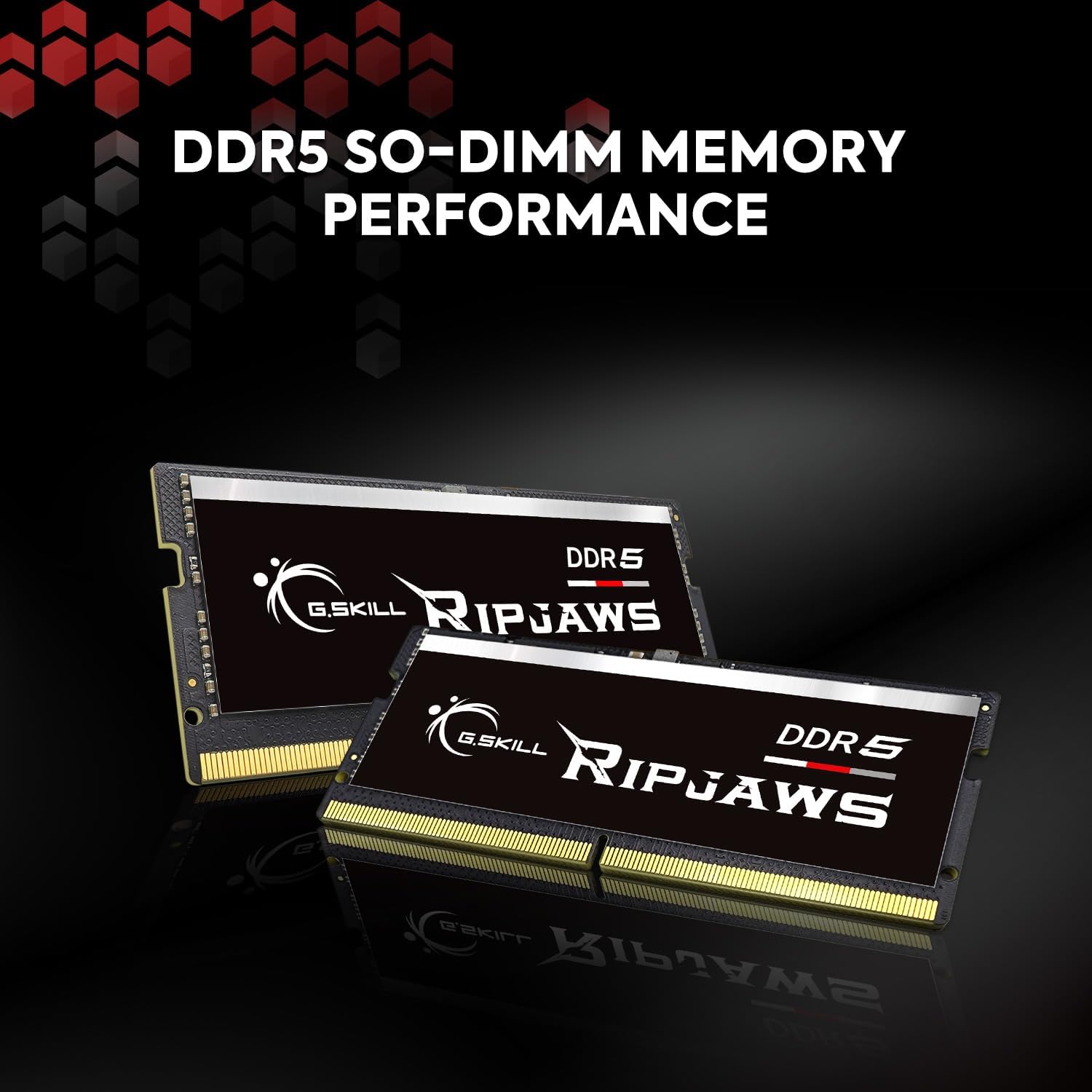 G.Skill RipJaws DDR5 SO-DIMM Series 32GB (2 x 16GB) 262-Pin DDR5 RAM 4800 CL34-34-34-76 1.10V Dual Channel Laptop RAM F5-4800S3434A16GA2-RS