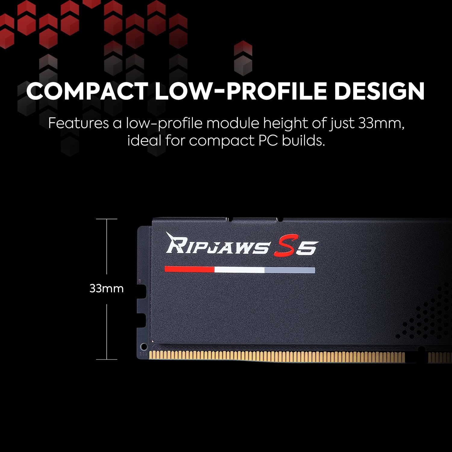 G.Skill RipJaws S5 Series (Intel XMP) 32GB (2 x 16GB) DDR5 RAM 6400 CL32 Dual Channel Desktop RAM F5-6400J3239G16GX2-RS5K (matte black)