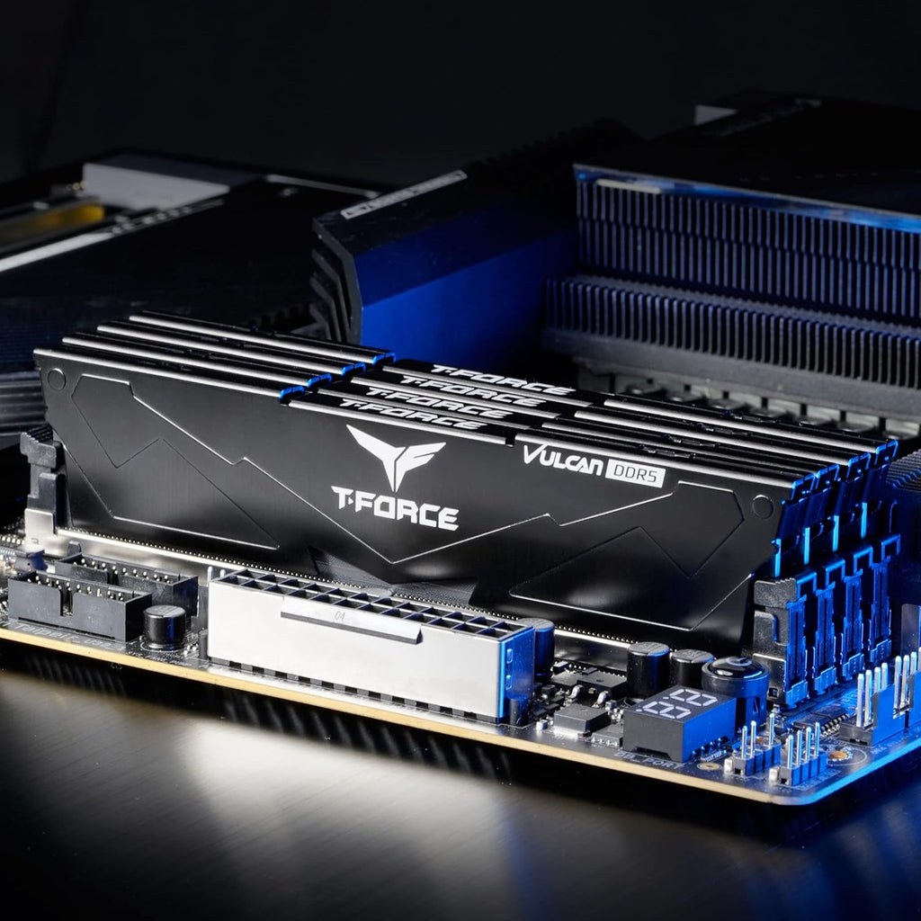 TEAMGROUP T-Force Vulcan DDR5 RAM 32GB (2x16GB) 6000MHz (PC5-48000) CL38 Desktop Memory Module Ram (Black) for Chipset 600 700 Series XMP 3.0 Ready - FLBD532G6000HC38ADC01