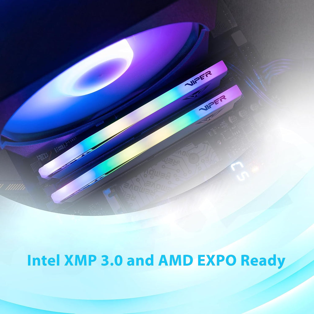 Patriot Viper Elite 5 RGB DDR5 RAM 32GB (2X16GB) 6000MT/s CL30 UDIMM Desktop Gaming Memory Kit - PVER532G60C30KW