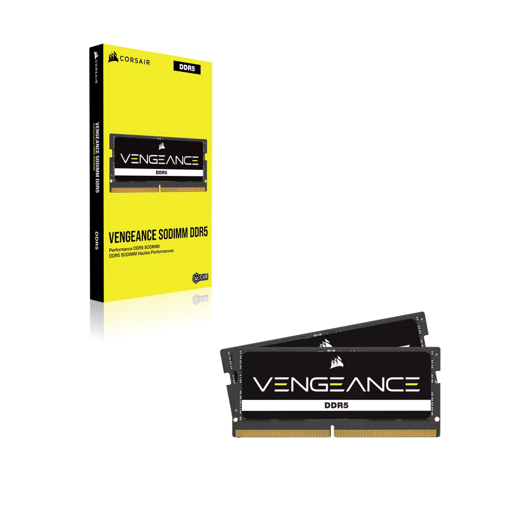 Corsair VENGEANCE DDR5 RAM SODIMM 16GB (1x16GB) DDR5 RAM 4800MT/s (PC5-38400) CL40 Intel XMP iCUE Compatible Laptop Memory - Black (CMSX16GX5M1A4800C40)
