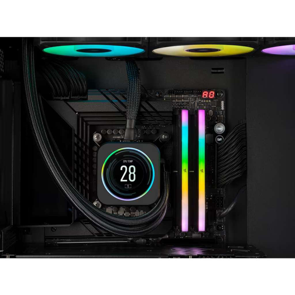 CORSAIR Vengeance RGB DDR5 RAM 32GB (2x16GB) 6400MHz CL36 Intel XMP iCUE Compatible Computer Memory - Black (CMH32GX5M2B6400C36)