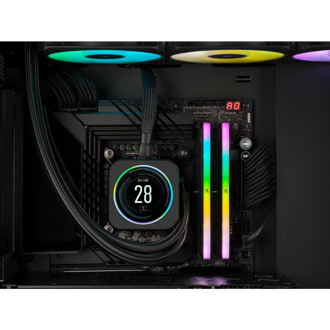CORSAIR Vengeance RGB DDR5 RAM 32GB (2x16GB) 6400MHz CL36 Intel XMP iCUE Compatible Computer Memory - Black (CMH32GX5M2B6400C36)