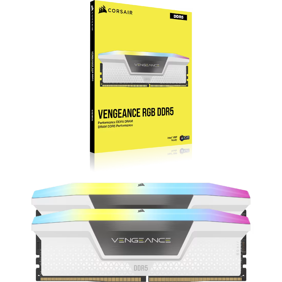 CORSAIR Vengeance RGB DDR5 RAM 32GB (2x16GB) 6000MHz CL36 Intel XMP iCUE Compatible Computer Memory - White (CMH32GX5M2E6000C36W)