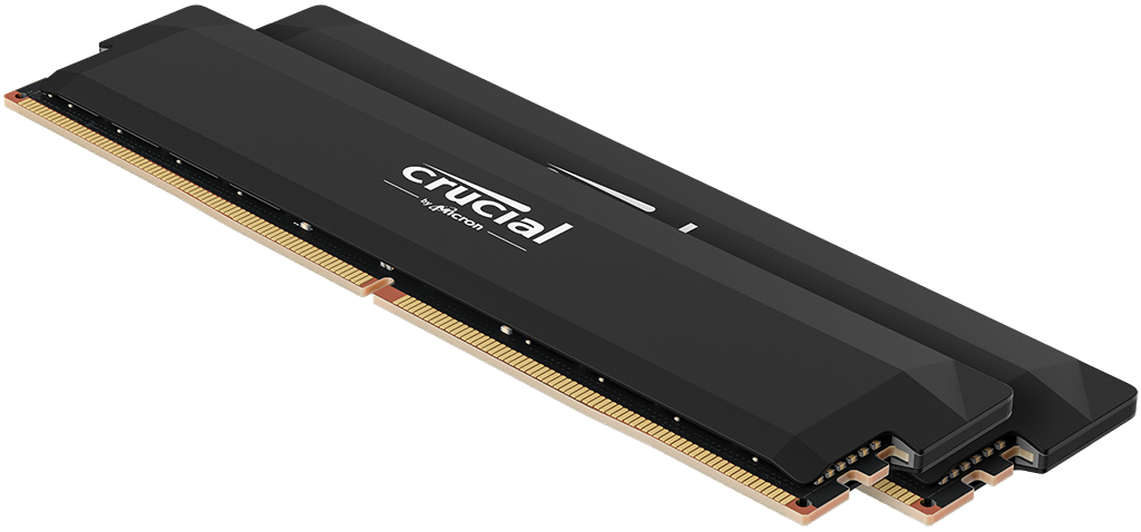 Crucial Pro 32GB DDR5 RAM Kit (2x16GB),CL36 6000MHz, Overclocking Desktop Gaming Memory, Intel XMP 3.0 & AMD Expo Compatible, Black - CP2K16G60C36U5B