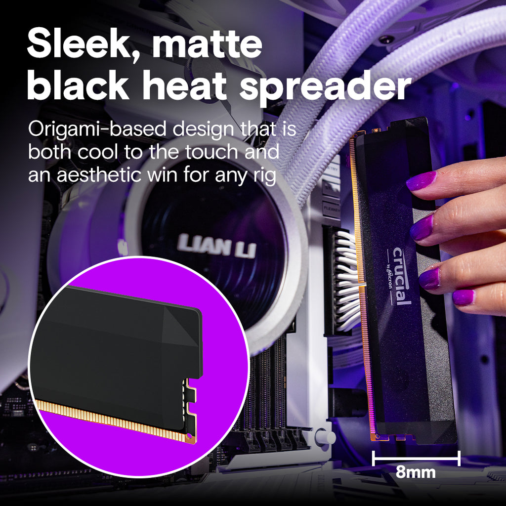 Crucial Pro 32GB DDR5 RAM Kit (2x16GB),CL36 6000MHz, Overclocking Desktop Gaming Memory, Intel XMP 3.0 & AMD Expo Compatible, Black - CP2K16G60C36U5B